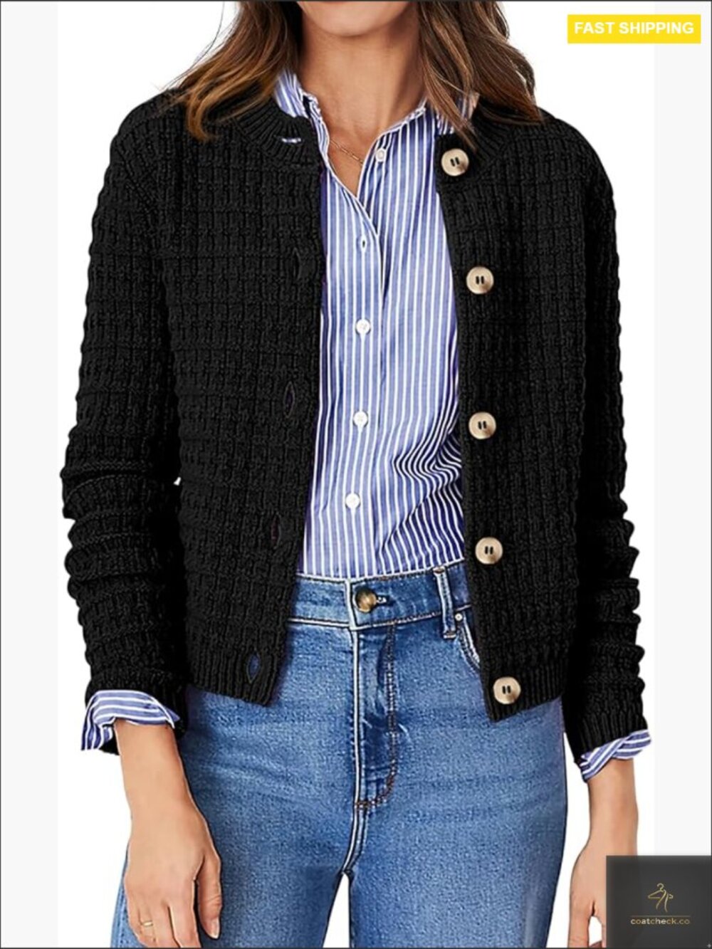 Soft Cotton Cardigan Sweater Long Sleeve Open Front Button Down Chic Outerwear
